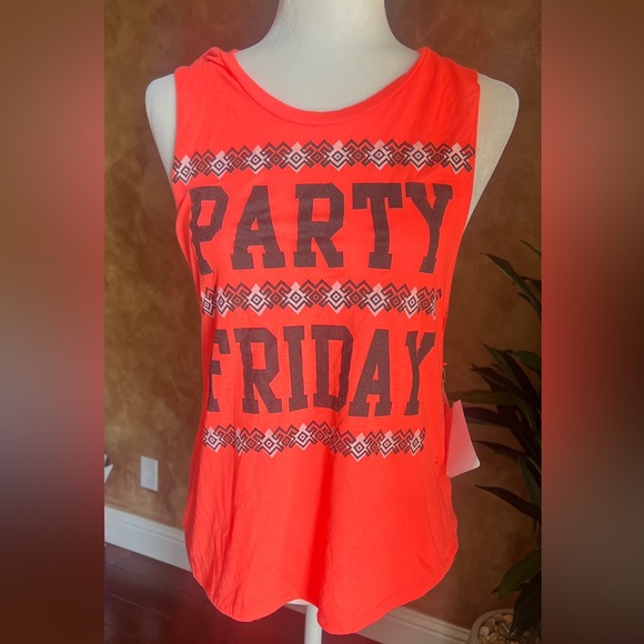Rebellious One workout tank top bright color “Party Friday” size Medium - Picture 2 of 6